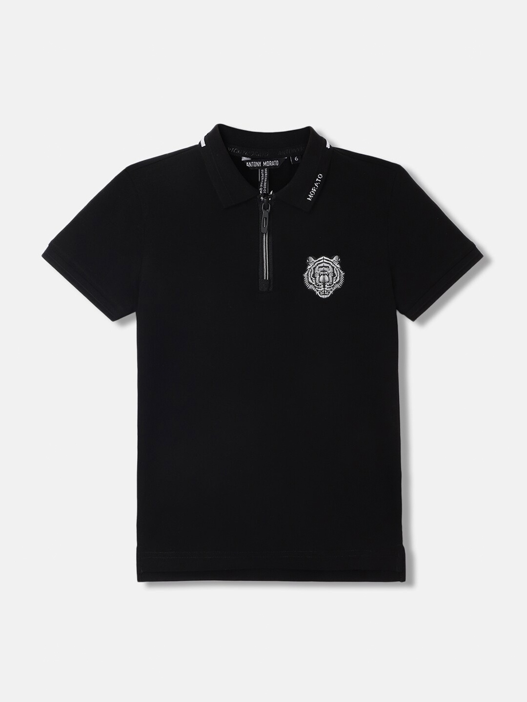 

Antony Morato Boys Polo Collar Pure Cotton T-shirt, Black