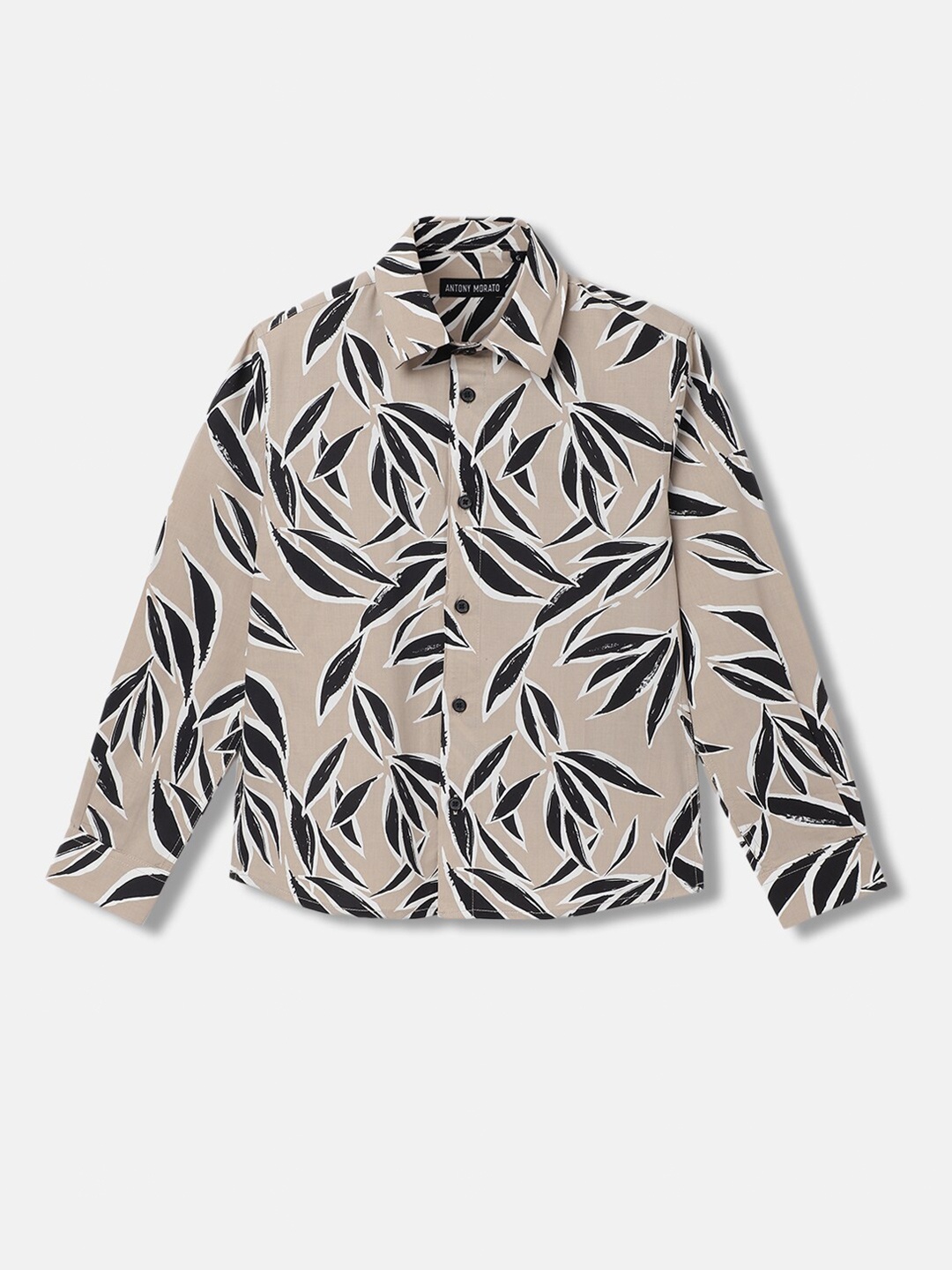 

Antony Morato Boys Floral Printed Floral Printed Casual Shirt, Beige