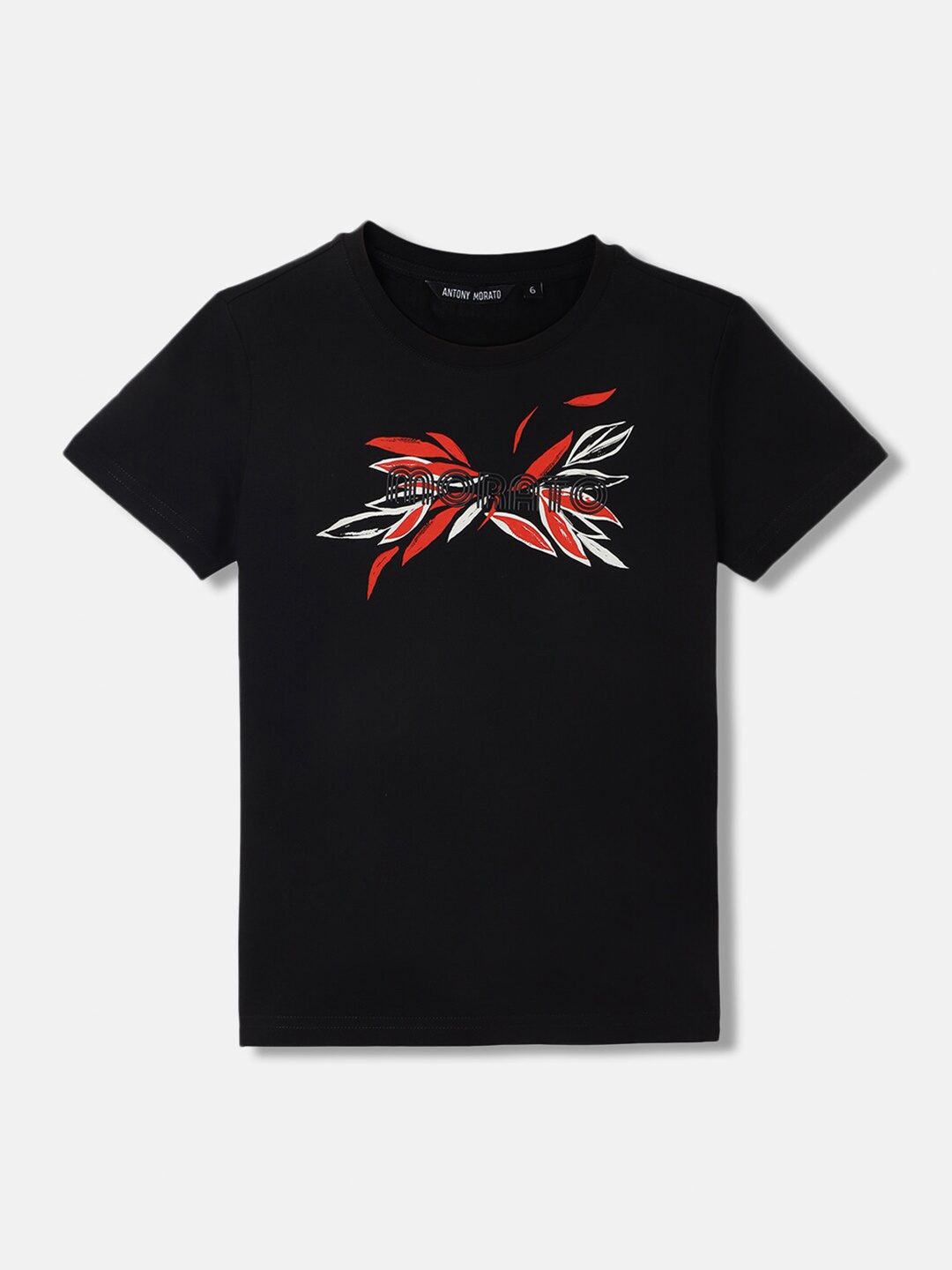 

Antony Morato Boys Graphic Printed Pure Cotton T-shirt, Black
