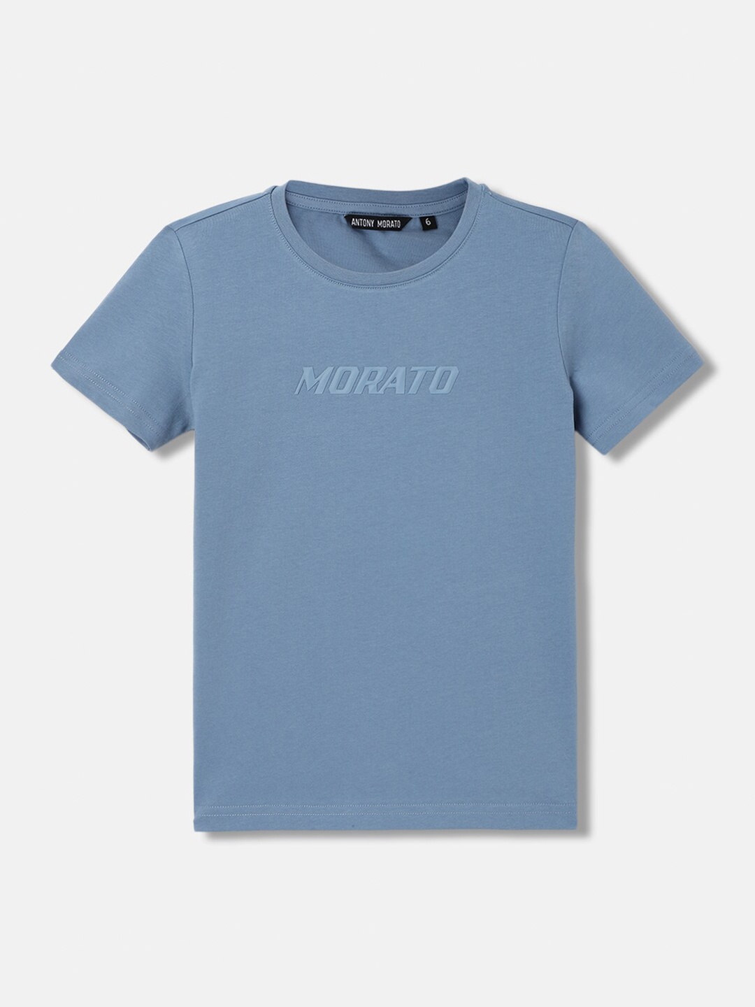 

Antony Morato Boys Typography Printed Pure Cotton T-shirt, Blue