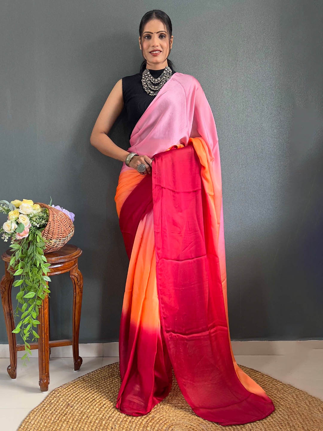 

Mitera Ombre Ready to Wear Saree, Pink