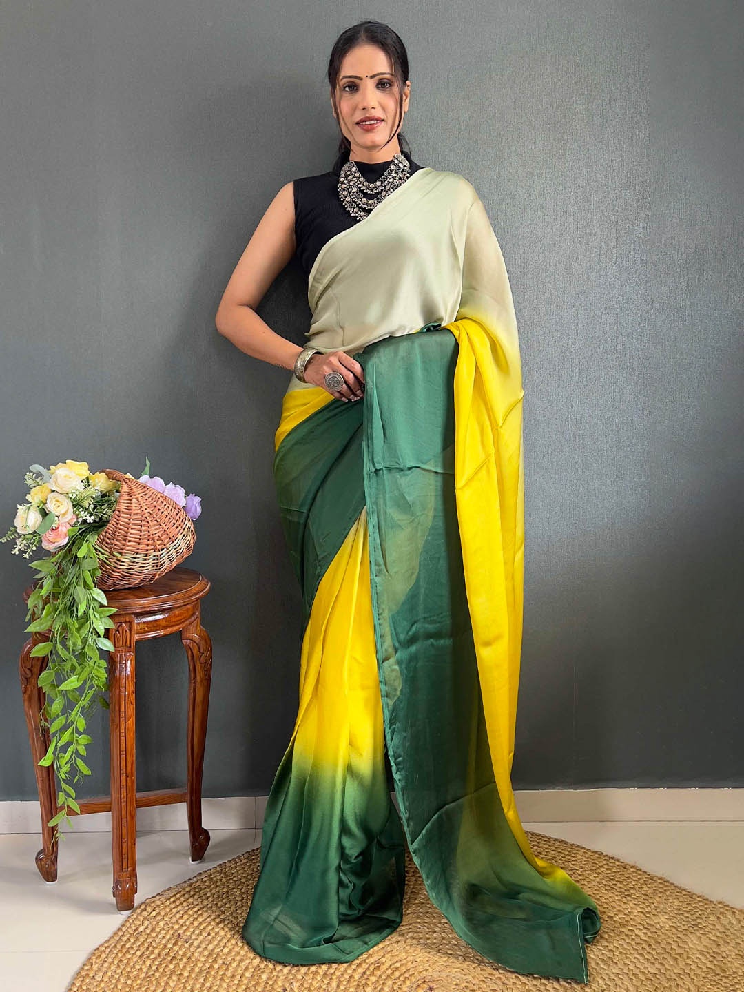 

Mitera Ombre Ready to Wear Saree, Green