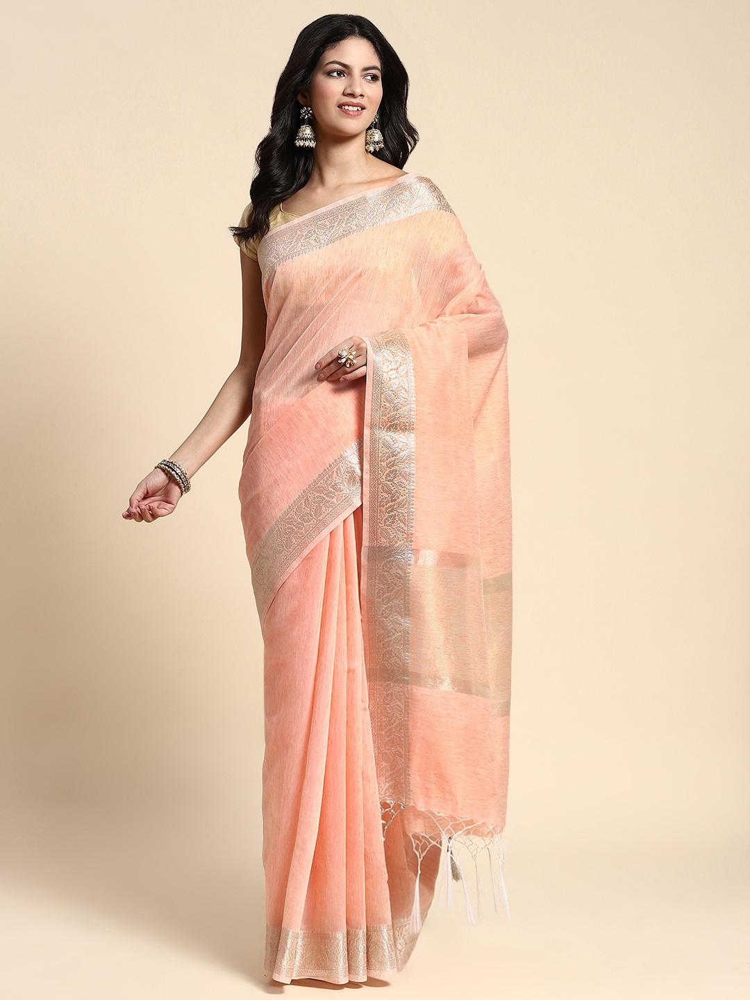 

Sayisha Pure Silk Saree, Peach