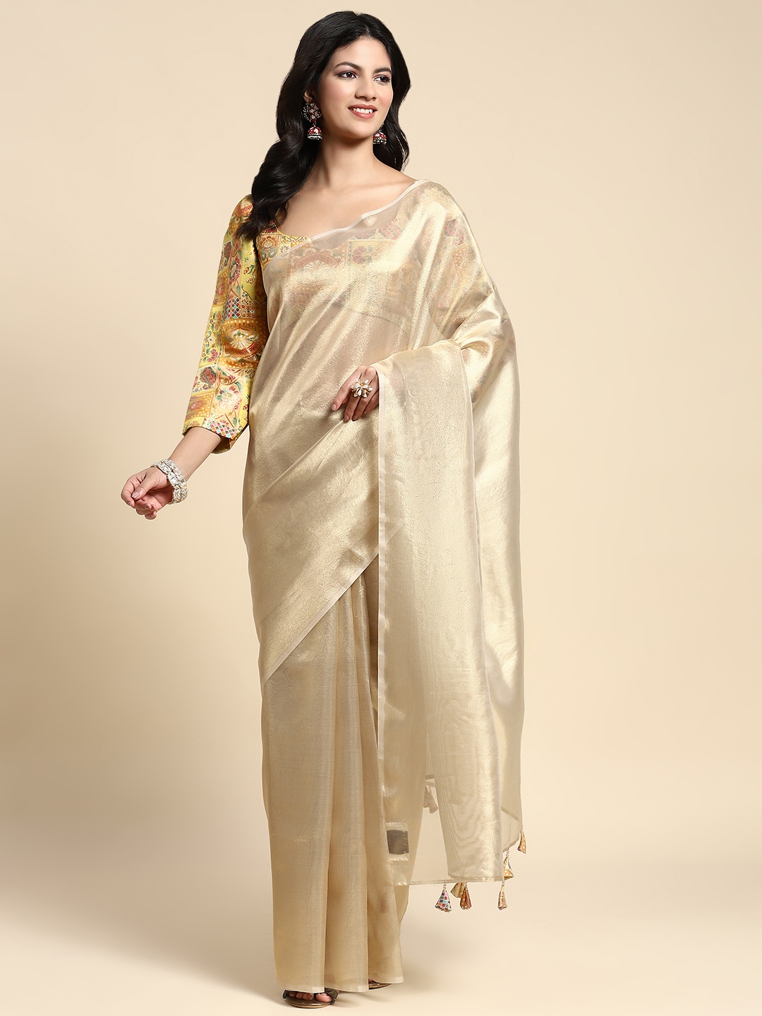 

Sayisha Organza Saree, Gold