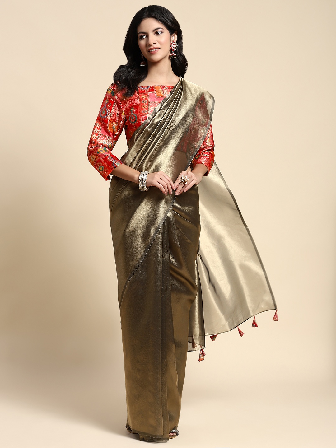 

Sayisha Organza Saree, Gold