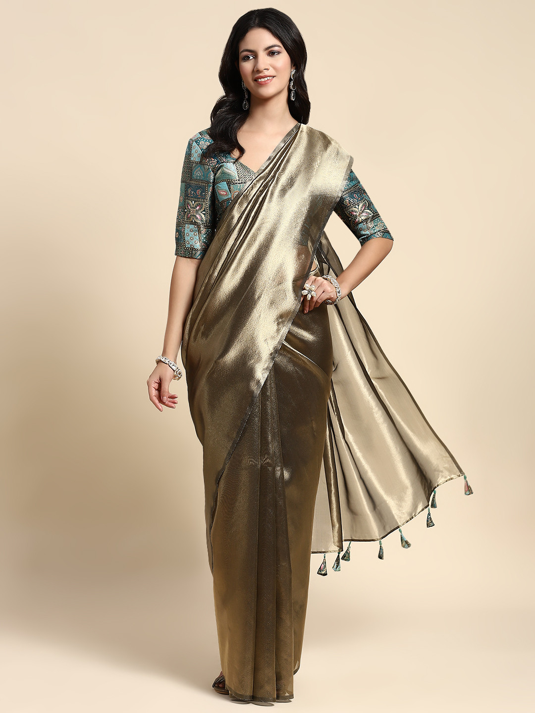 

Sayisha Organza Saree, Gold