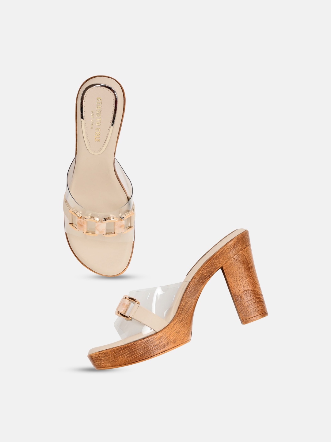 

Kenneth Cole Embellished Block Heels, Beige