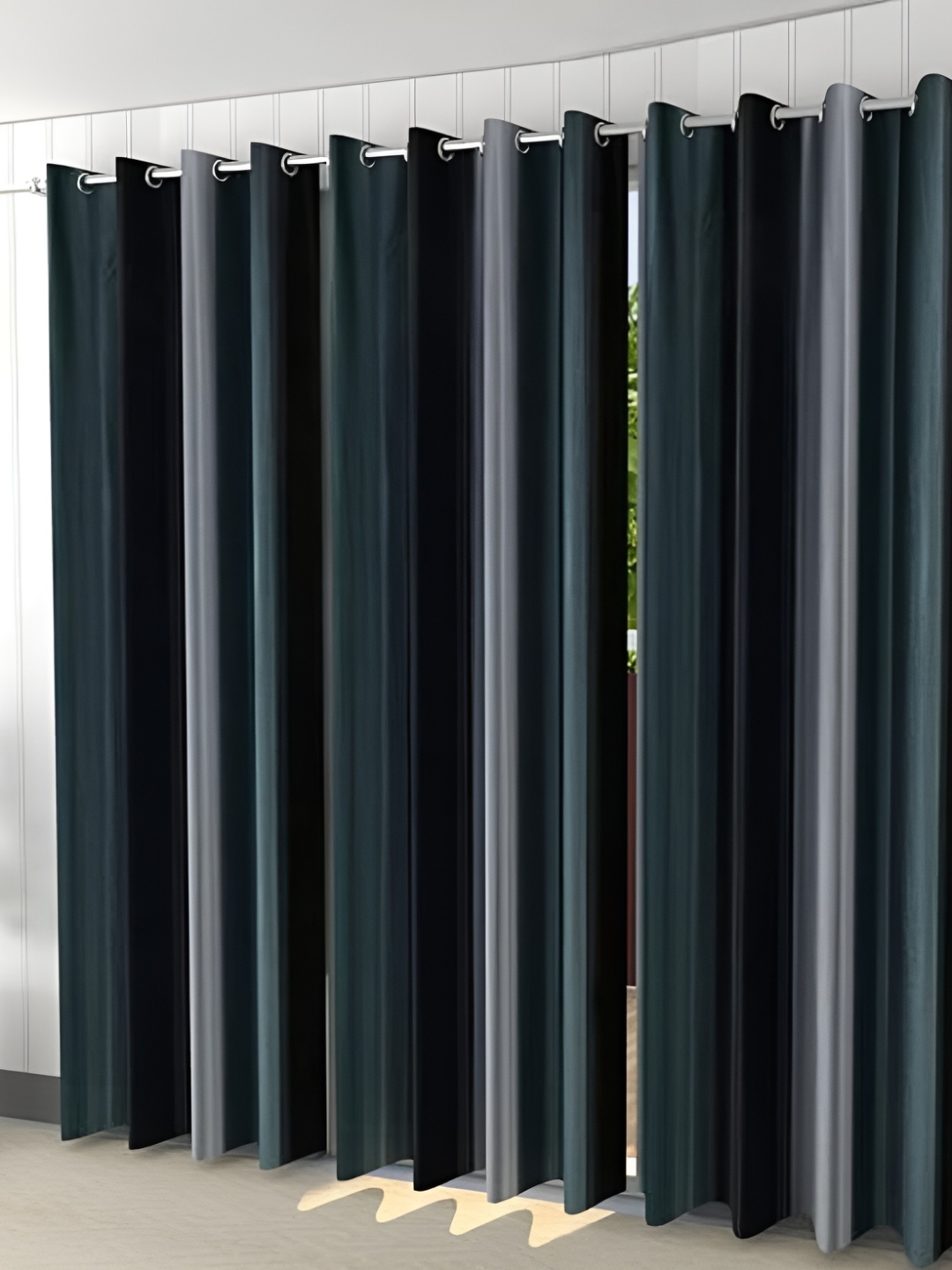 

Shopgallery Grey Set of 3 Room Darkening Long Door Curtain