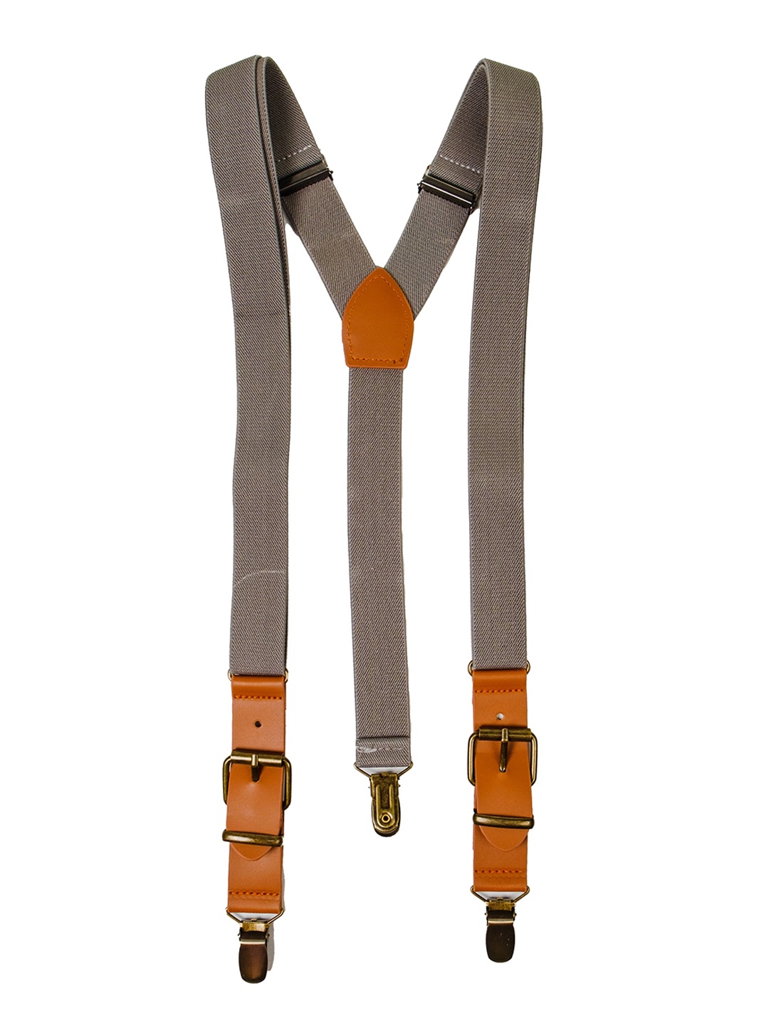 

CHOKORE Men Y-Shaped Suspenders with Leather Detailing & Adjustable, Grey