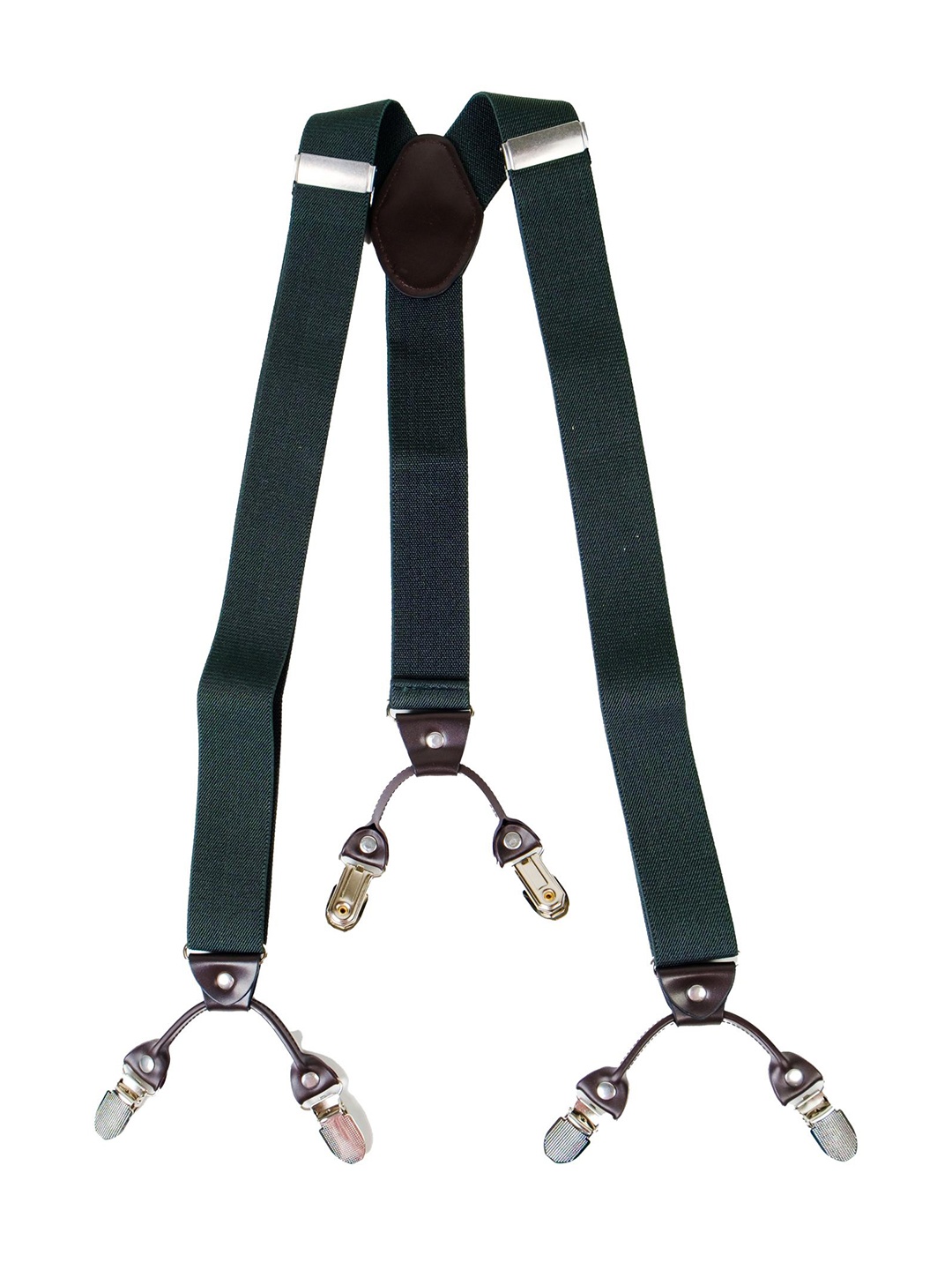 

CHOKORE Men Textured Formal Stretchy Y-Shaped Suspenders, Green