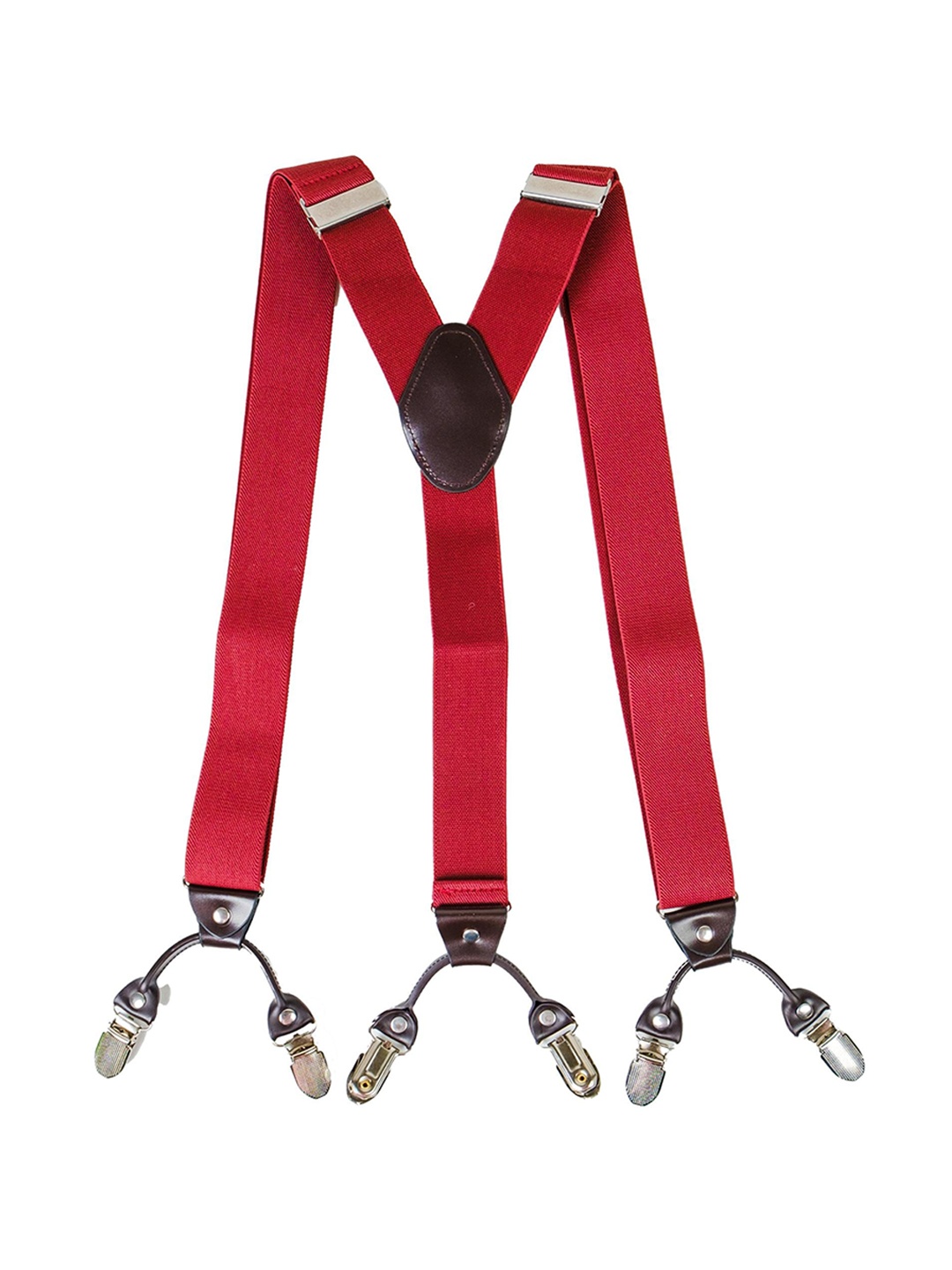 

CHOKORE Men Patterned Stretchy Y-Shaped Suspender, Burgundy