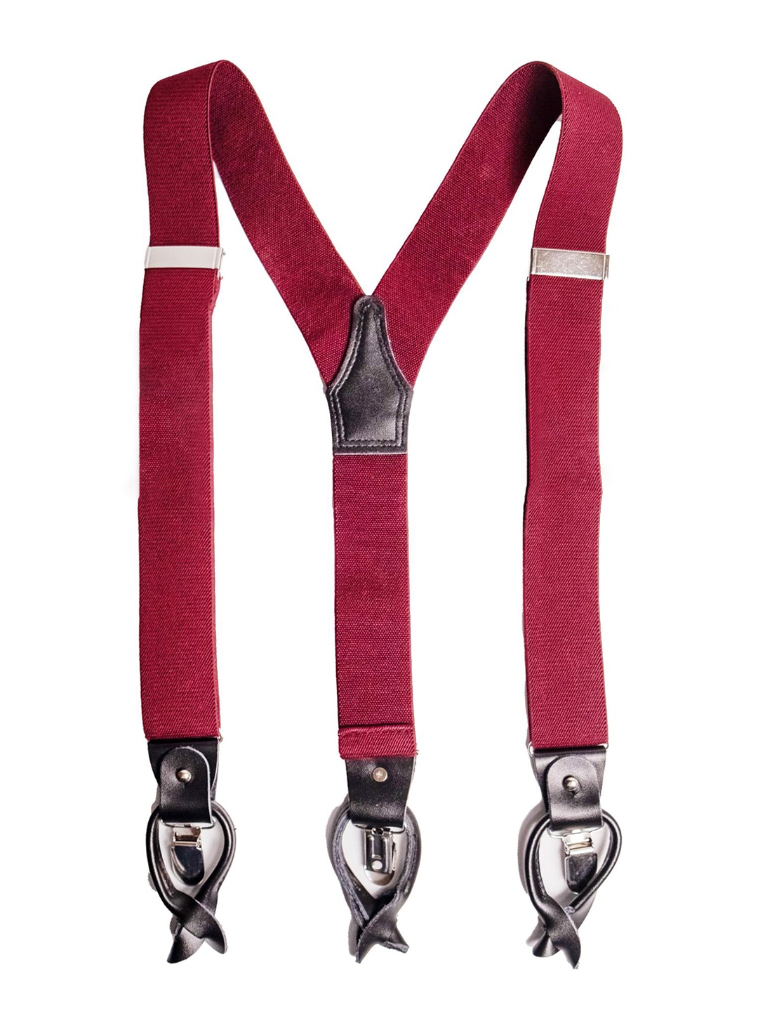 

CHOKORE Men Stretchy Y-Shaped Formal Suspenders, Burgundy