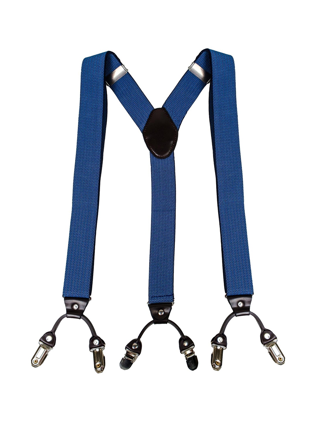 

CHOKORE Men Textured Stretchy Y-Shaped Formal Suspenders, Blue