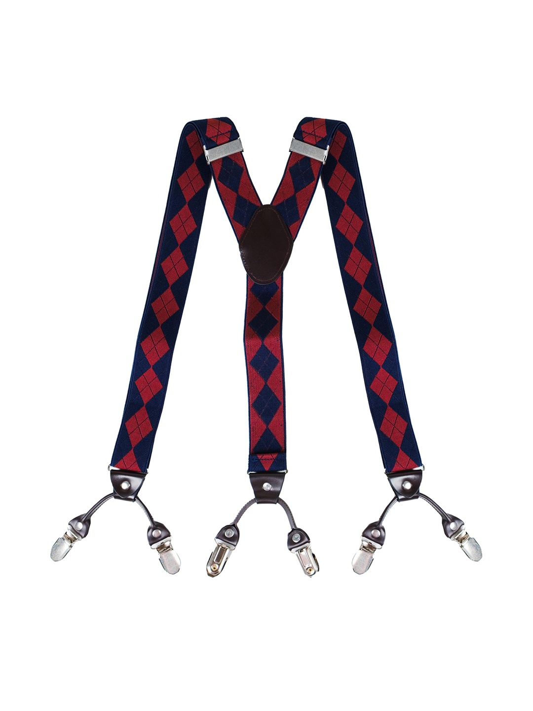 

CHOKORE Men Patterned Formal Stretchy Y-Shaped Suspender, Red