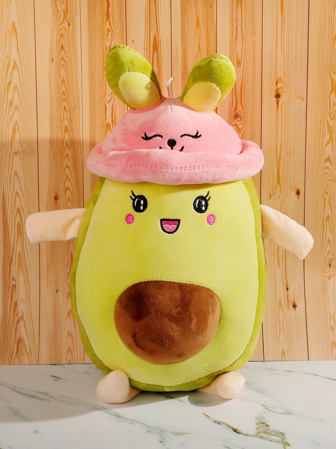 

DukieKooky Avocado with Bunny Hat Soft Toy, Green