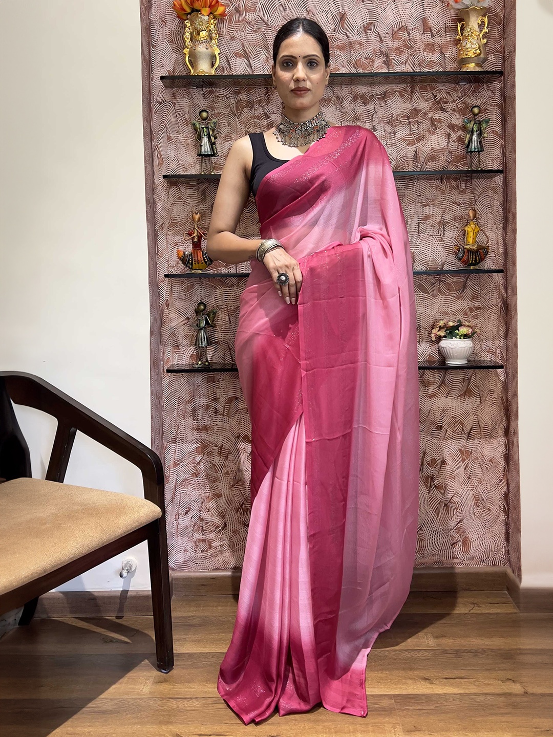 

Mitera Ombre Ready to Wear Saree, Pink