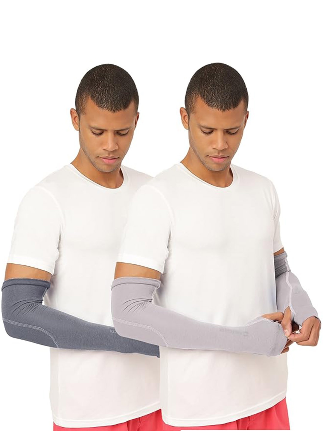 

FREECULTR Unisex Set Of 2 Breathable Bamboo Cotton Antibacterial Arm Sleeves, Grey