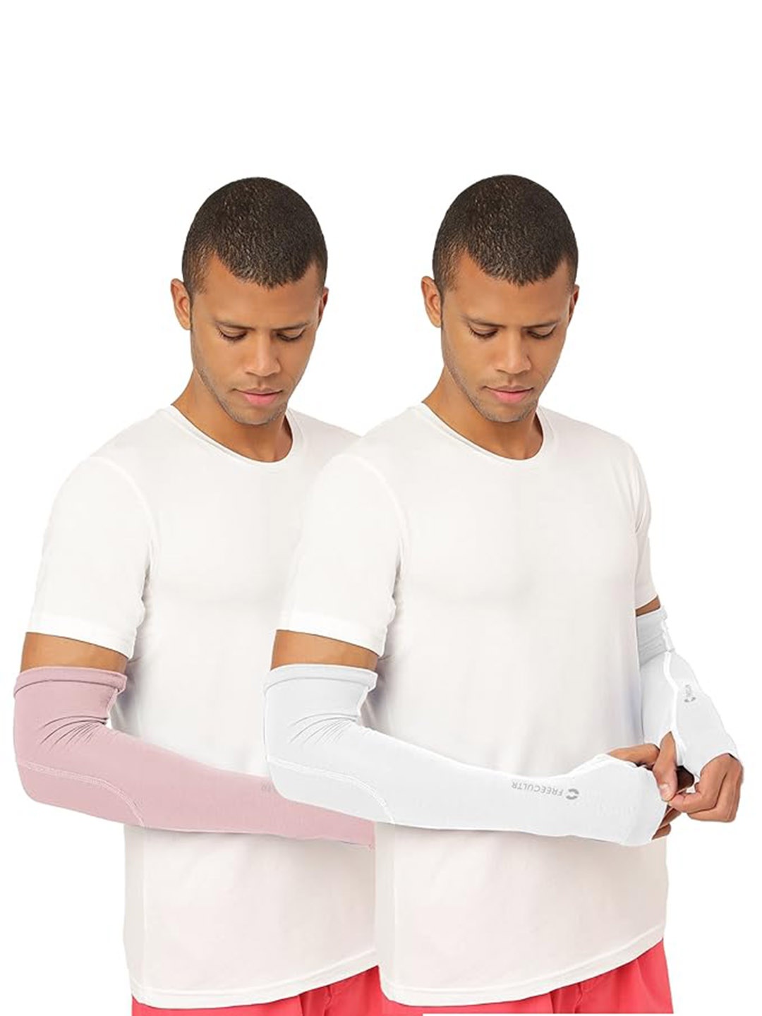 

FREECULTR Unisex Set Of 2 Breathable Bamboo Cotton Antibacterial Arm Sleeves, White