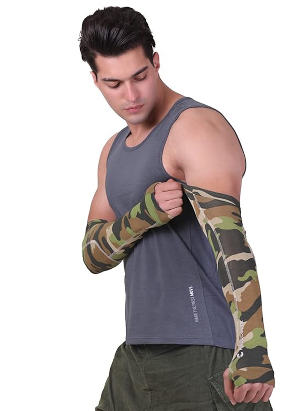 

FREECULTR Unisex Set Of 2 Breathable Bamboo Cotton Antibacterial Arm Sleeves, Green