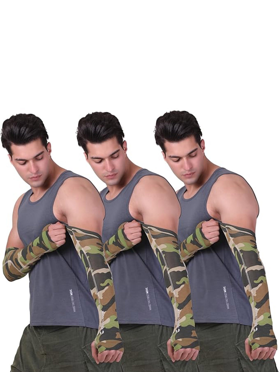 

FREECULTR Unisex Set Of 3 Breathable Bamboo Cotton Antibacterial Arm Sleeves, Olive