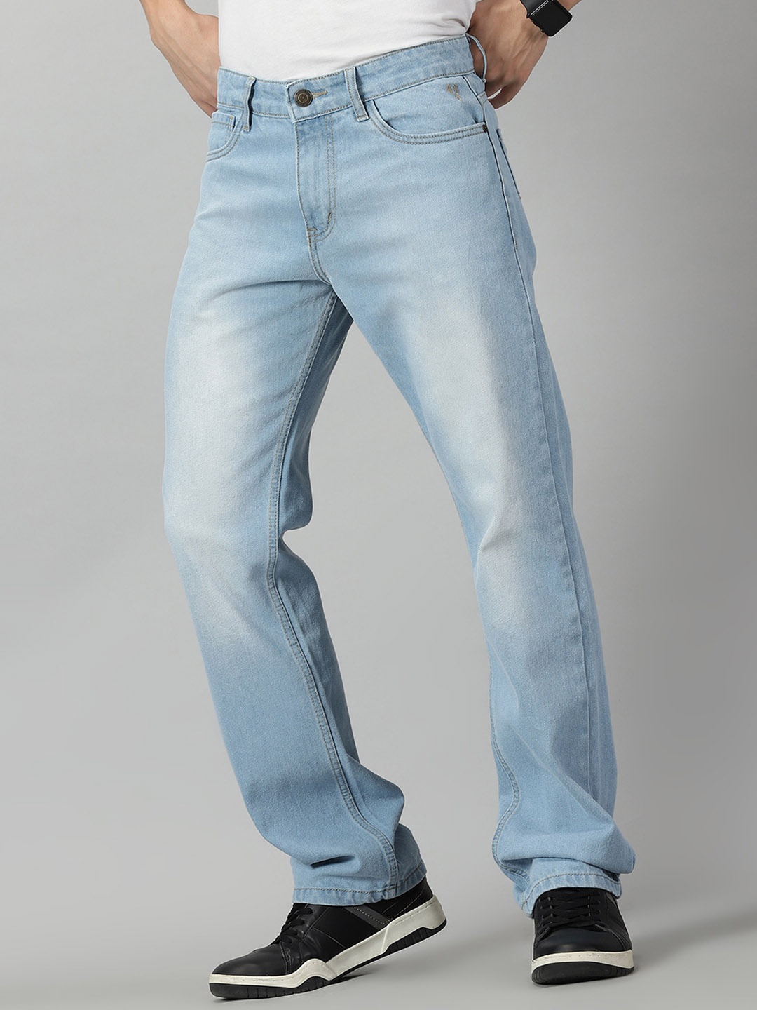 

VUDU Men Comfort Relaxed Fit Heavy Fade Stretchable Jeans, Blue
