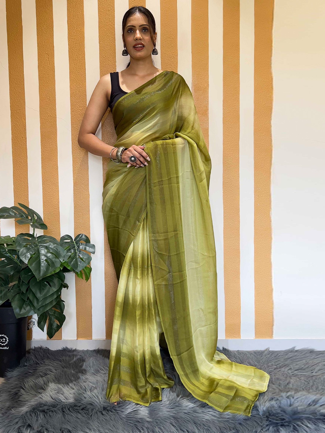 

Mitera Ombre Ready to Wear Saree, Green
