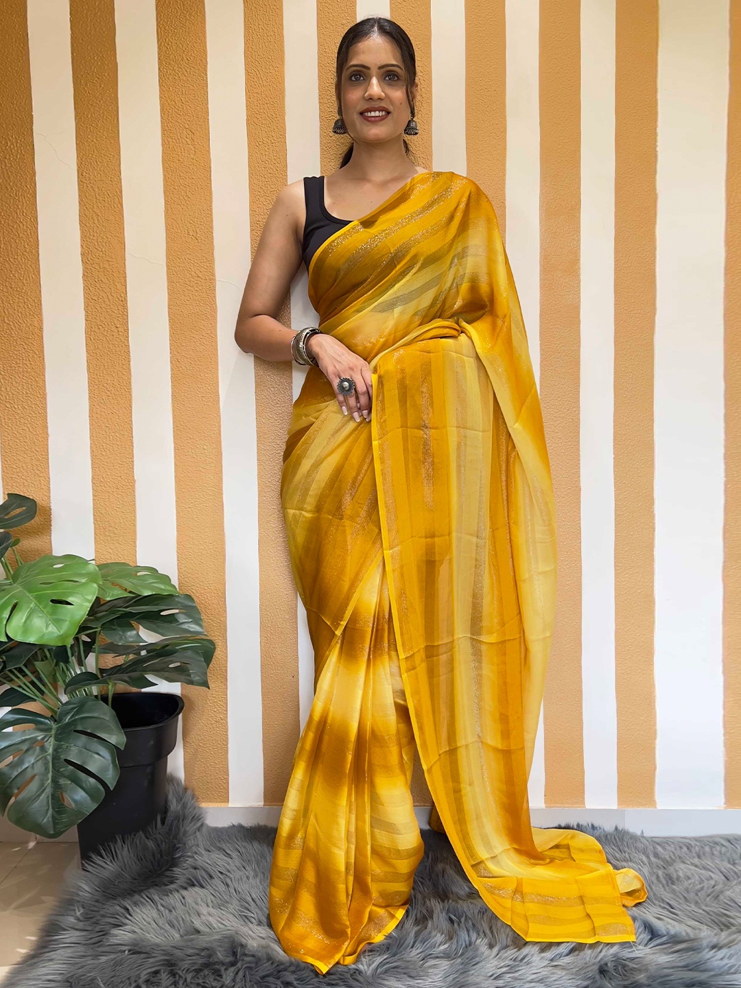 

Mitera Ombre Ready to Wear Saree, Yellow