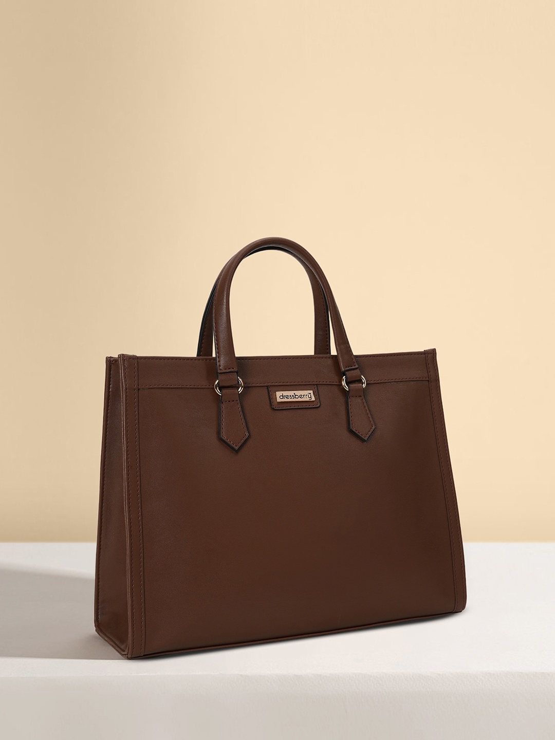 

DressBerry Structured Handheld Bag, Brown