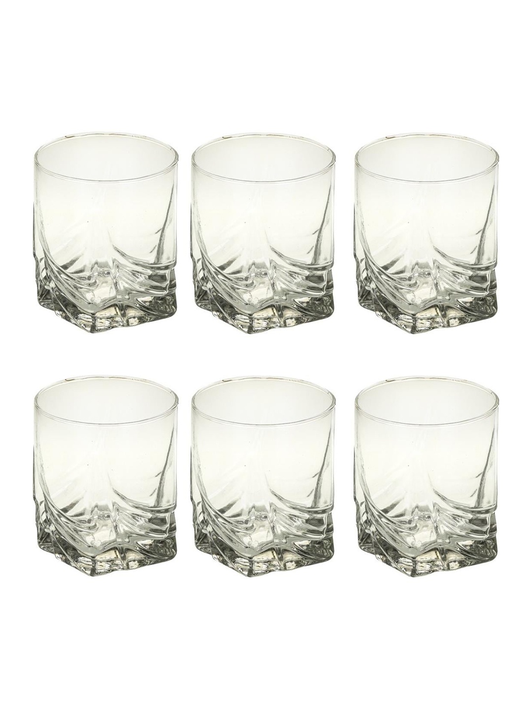 

1ST TIME Transparent 6Pcs Textured Glass Dishwasher Safe Water Glasses 250ml Each