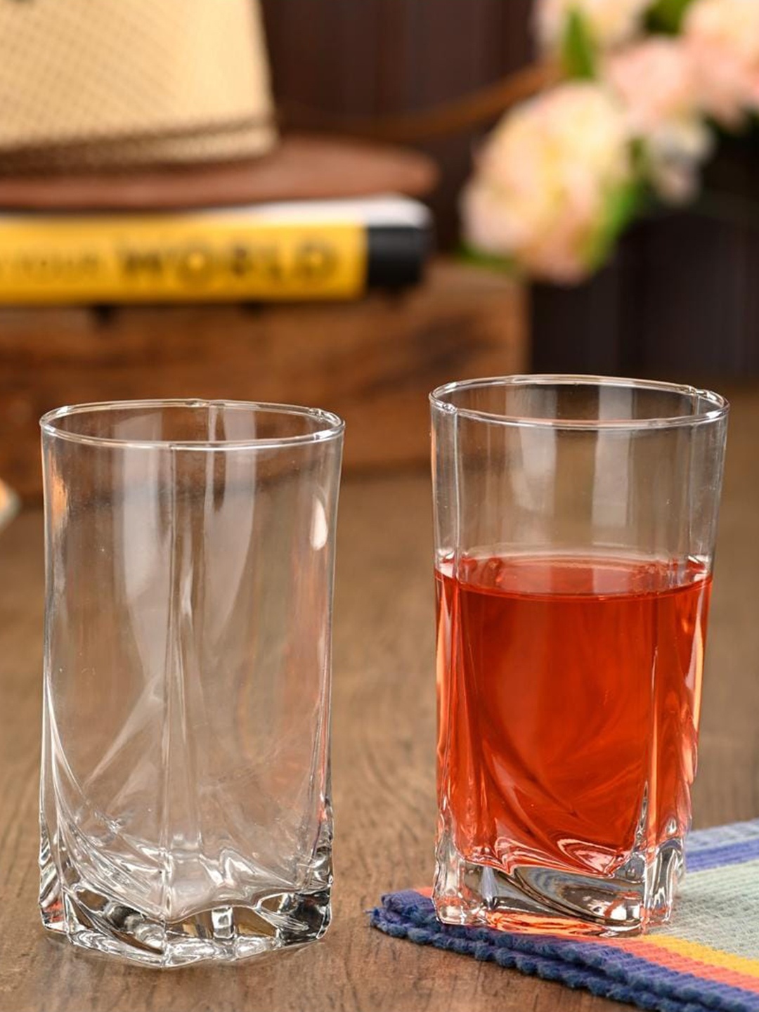 

1ST TIME Transparent 3Pcs Glass Dishwasher Safe Water Glasses 300ml Each