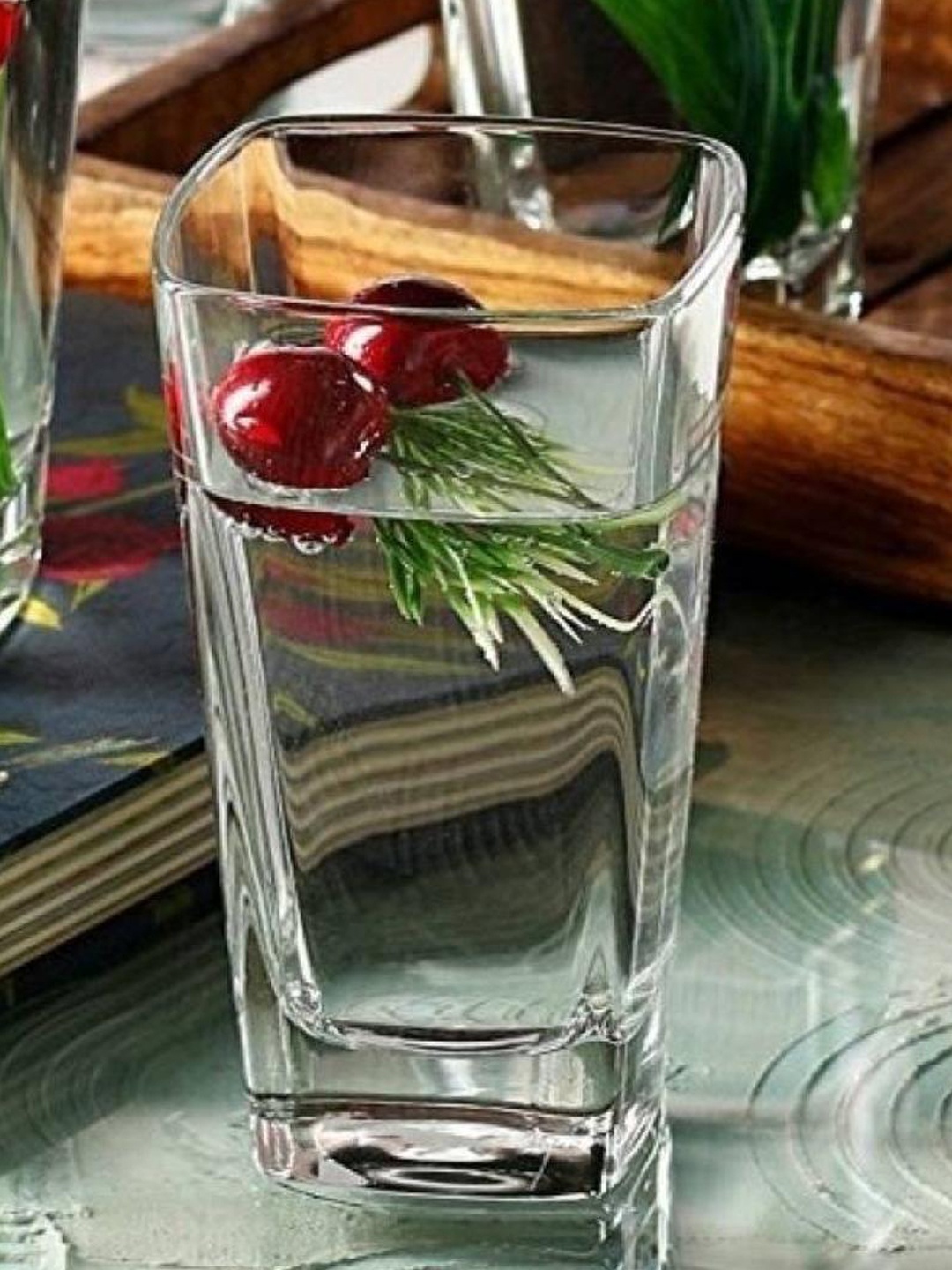

1ST TIME Transparent 4Pcs Glass Dishwasher Safe Water Glasses 350ml Each