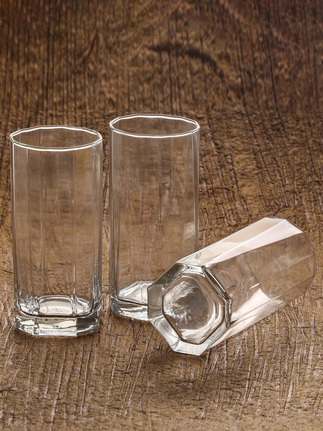 

1ST TIME Transparent 4Pcs Glass Dishwasher Safe Water Glasses 250ml each