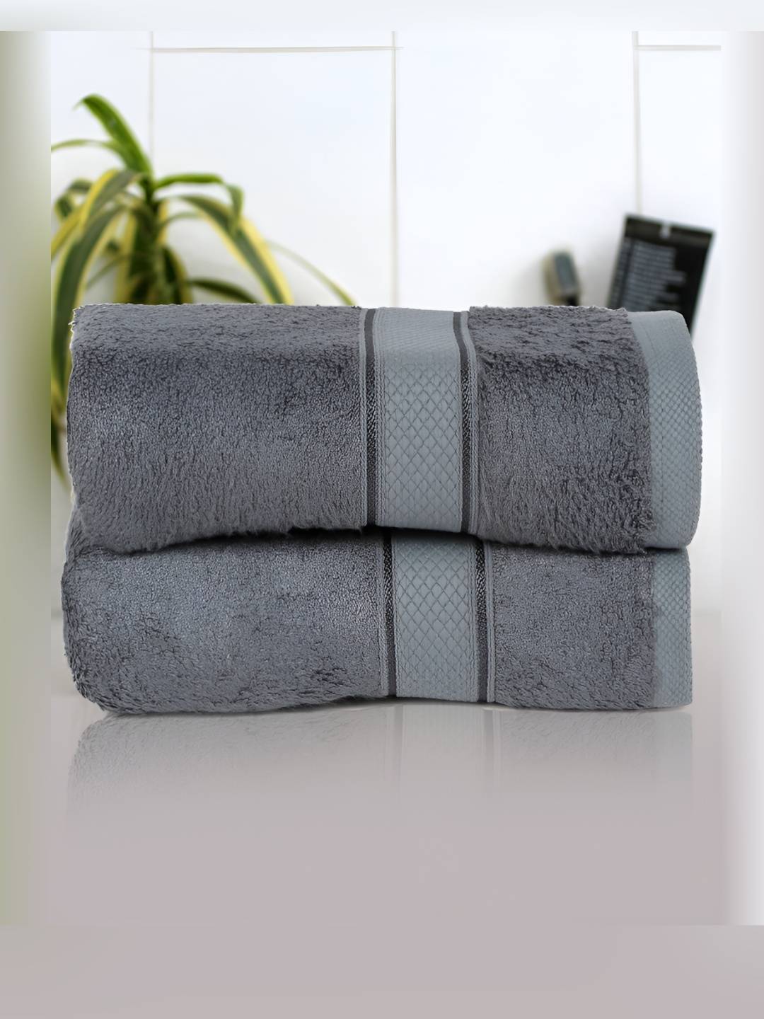 

Cantabil Grey 2 Pieces Bamboo Cotton 550 GSM Hand Towels