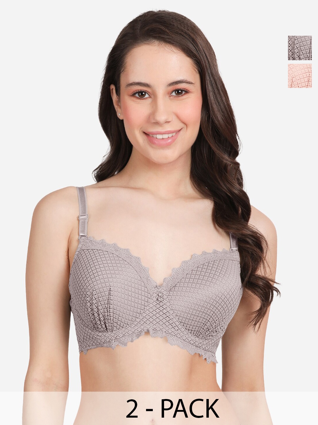 

Susie Medium Coverage Underwired Lightly Padded Bra All Day Comfort, Pink