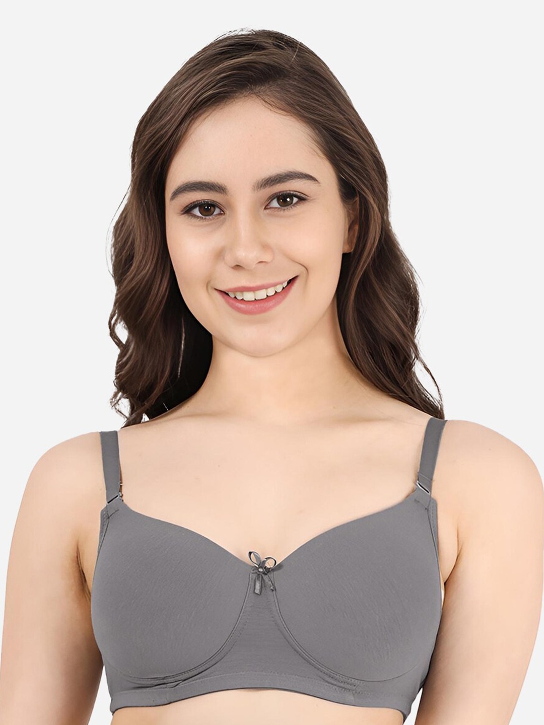 

Susie Medium Coverage Lightly Padded Cotton Bra All Day Comfort, Grey