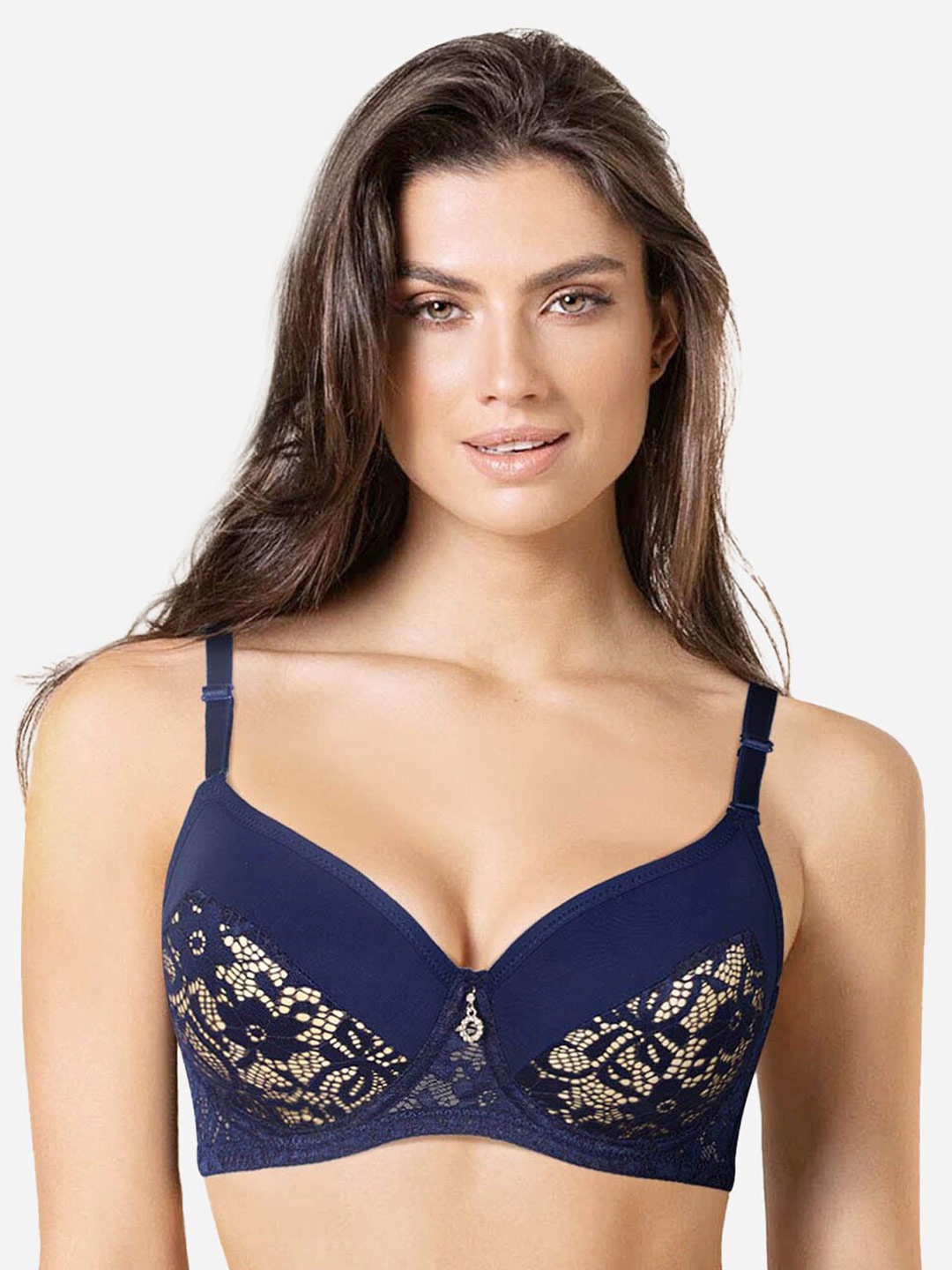 

Susie Medium Coverage Underwired Lightly Padded Bra All Day Comfort, Blue