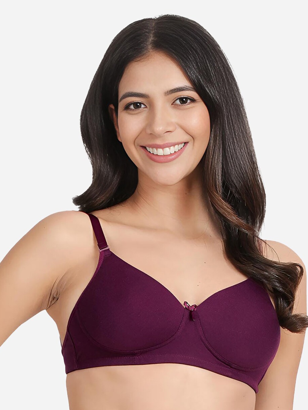 

Susie Medium Coverage Lightly Padded Cotton Bra All Day Comfort, Purple