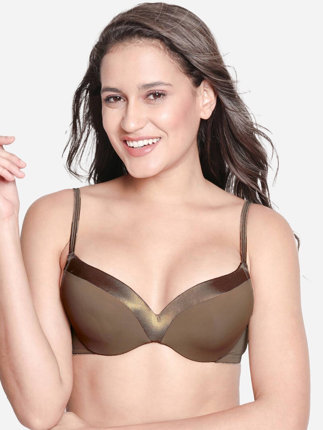 

Susie Medium Coverage Underwired Heavily Padded Bra All Day Comfort, Brown