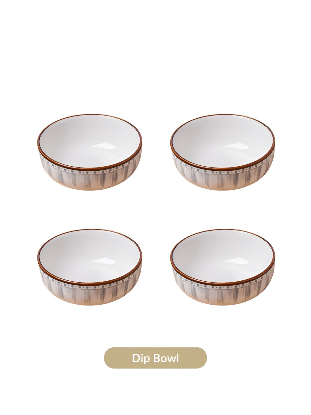 

Nestasia Dainty White 4 Pieces Patterned Dip Bowl 100 ml