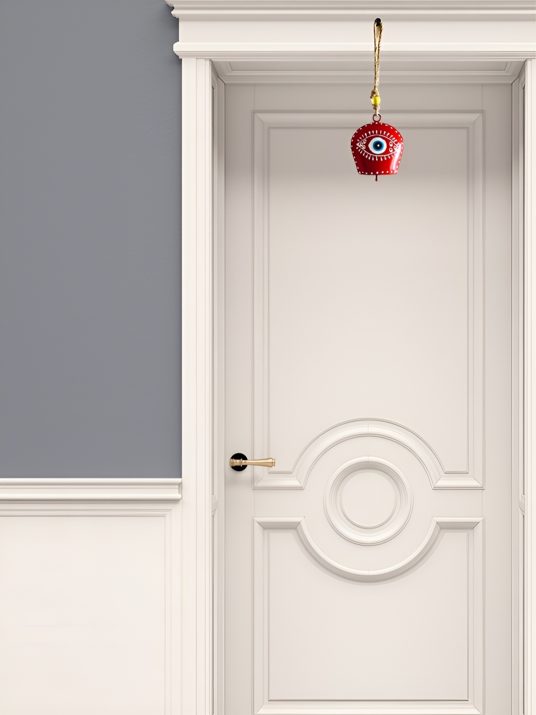 

JASMEY HOMES Red & Blue Iron Evil Eye Iron Wall Hanging Bell