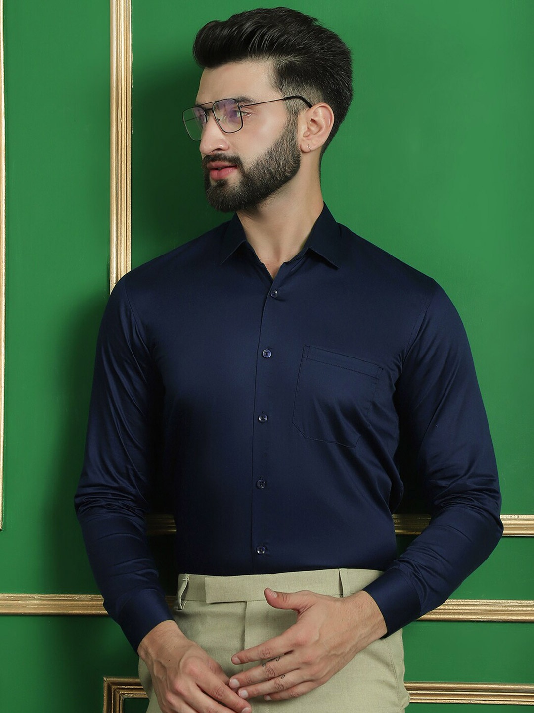 

Indian Needle Classic Formal Shirt, Navy blue