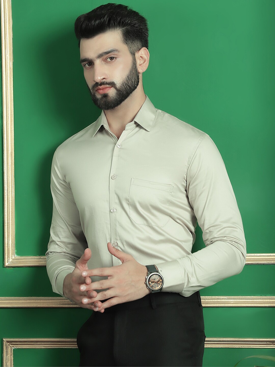 

Indian Needle Classic Formal Shirt, Beige