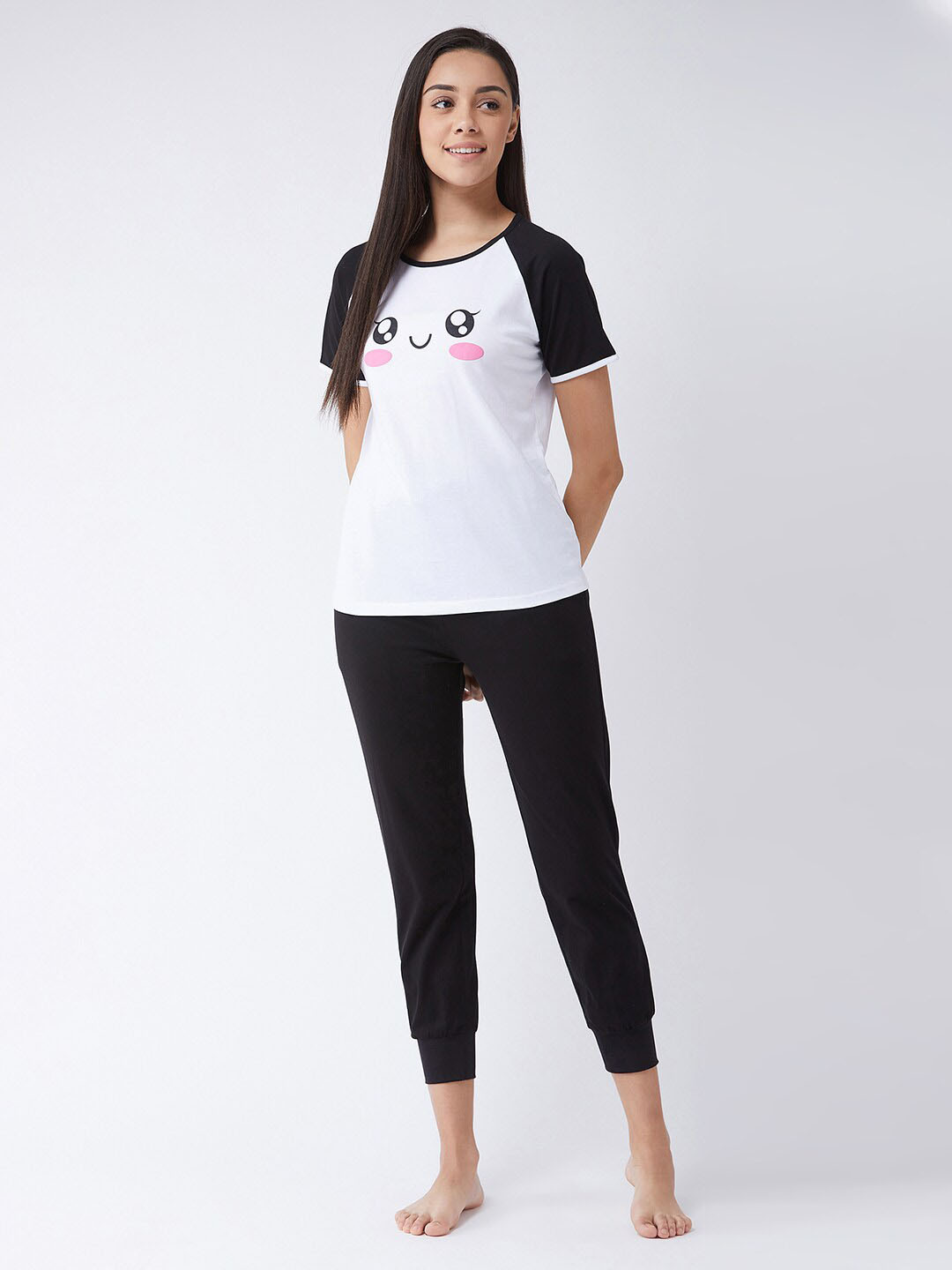 

The Roadster Lifestyle Co Black Typography Printed Pure Cotton Raglan Sleeve T shirt, White