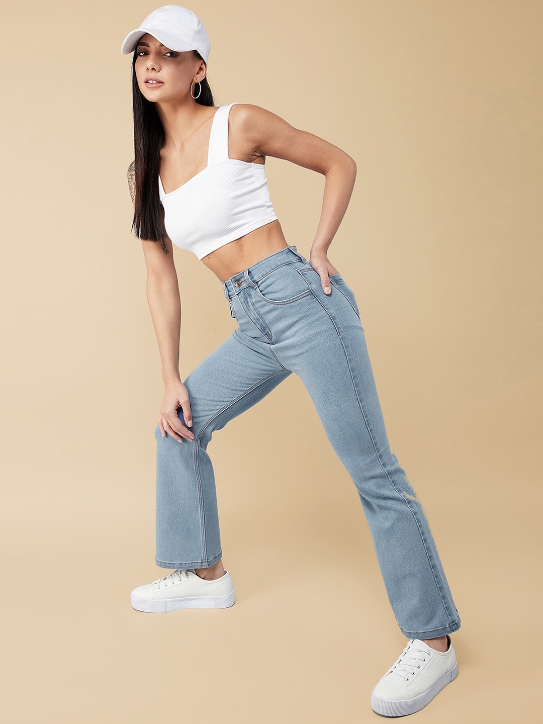 

Roadster Women Bootcut High rise Regular Stretchable Denim Jeans, Blue