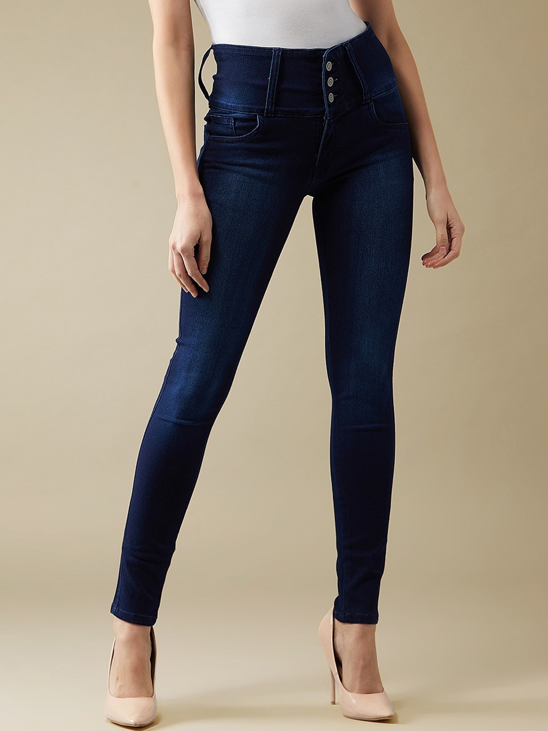 

The Roadster Lifestyle Co. Cherish The Soul Women High-Rise Skinny-Fit Stretchable Jeans, Navy blue