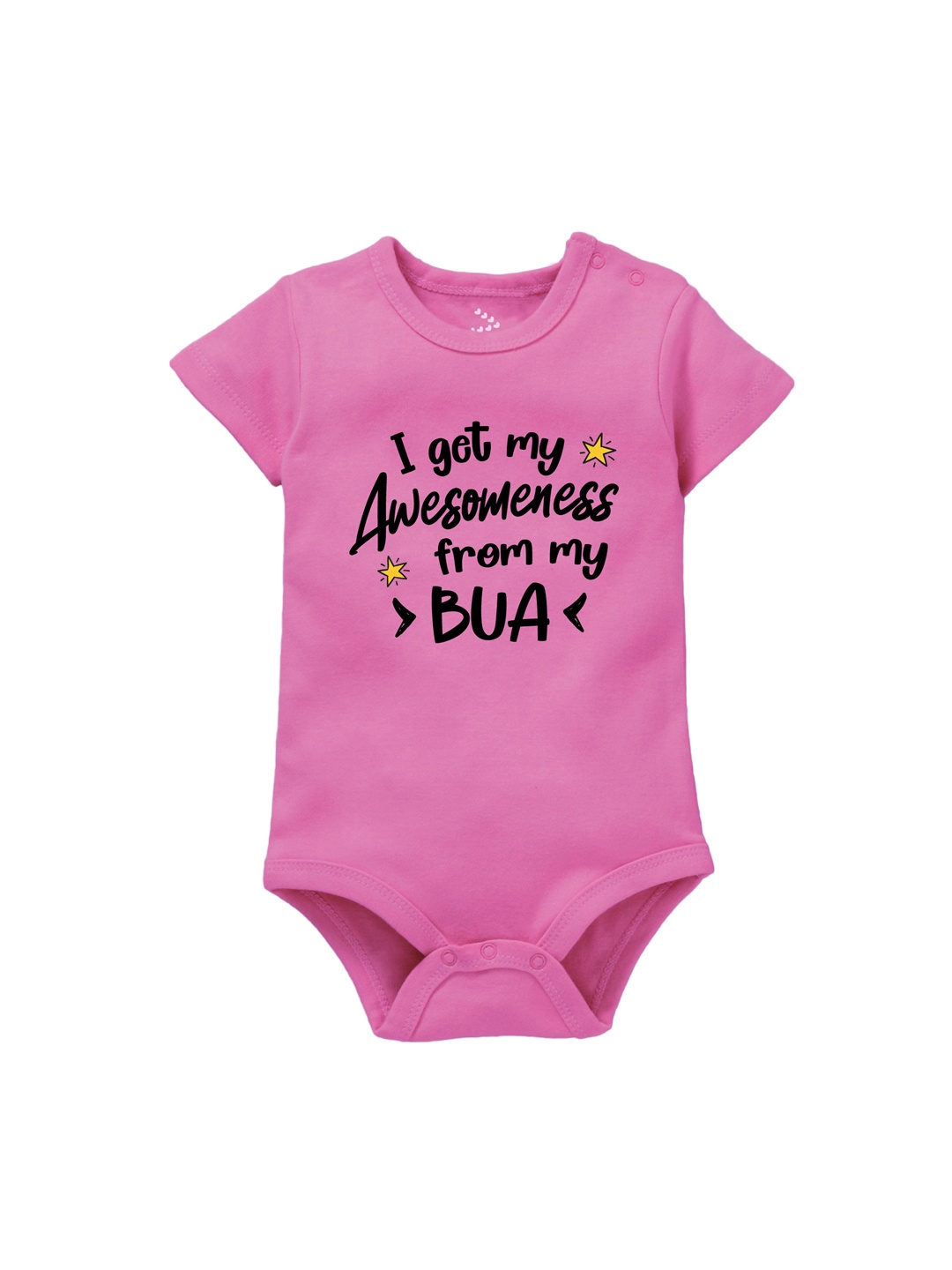 

Zeezeezoo Infants Awesomeness From Bua Printed Pure Cotton Bodysuit, Pink