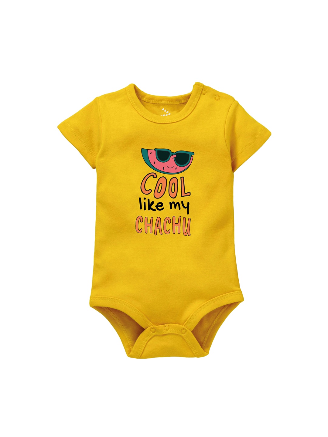 

Zeezeezoo Infants Cool Like Chachu Printed Pure Cotton Bodysuit, Yellow