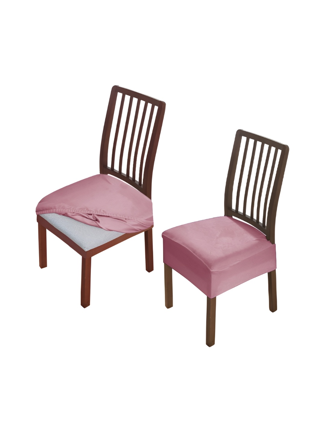 

HOKIPO Pink 2 Pieces Velvet Chair Covers