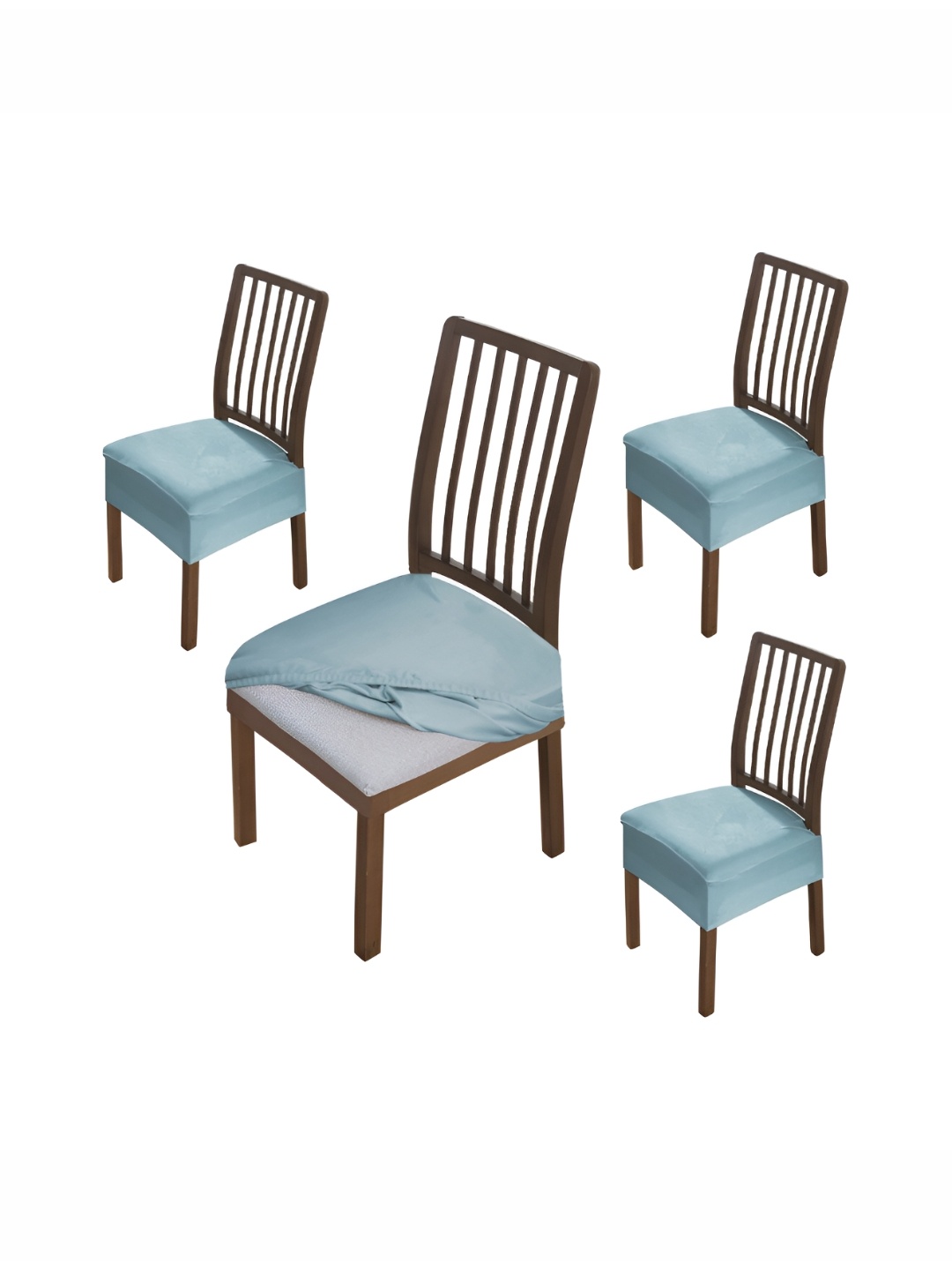 

HOKIPO Blue 4 Pieces Velvet Chair Covers