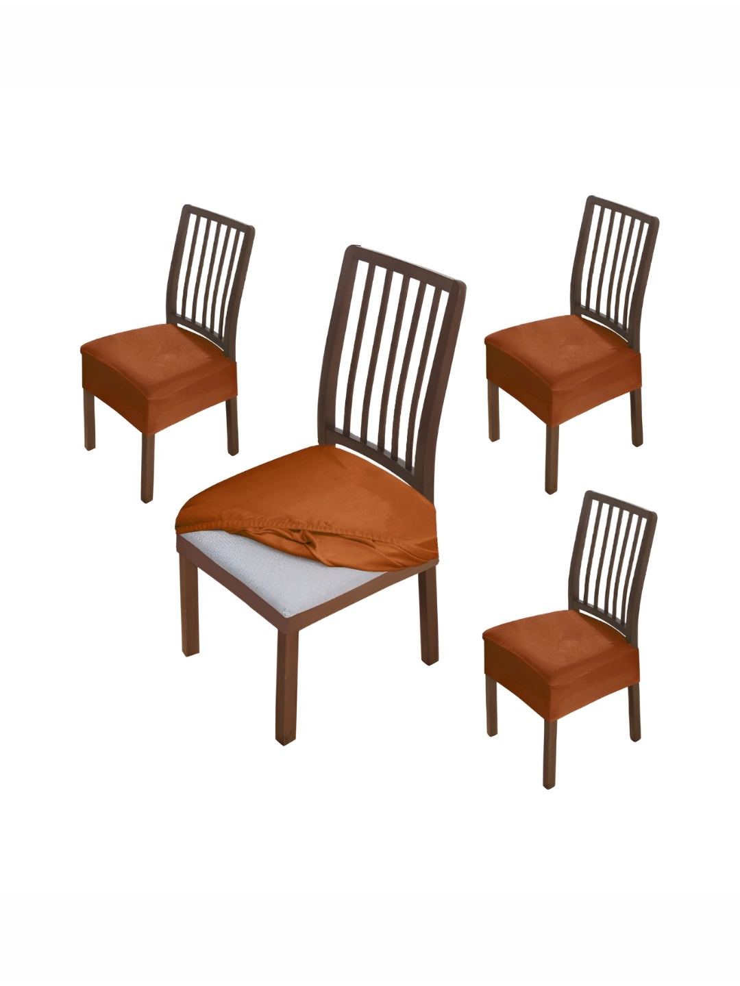 

HOKIPO Brown 4 Pieces Velvet Chair Covers